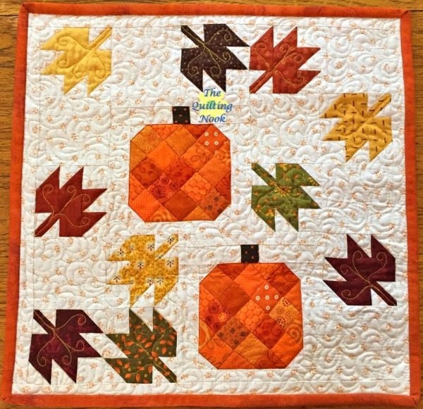 Scattered Leaves and Pumpkins Quilt Pattern - etsy