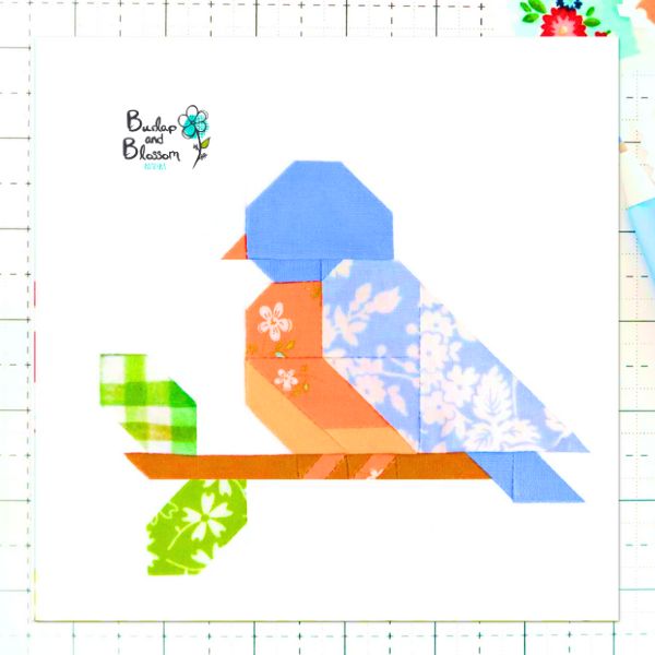 Spring Blue Bird Quilt Block Pattern - etsy