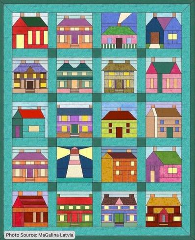 Houses Quilt Block Patterns Set  - etsy