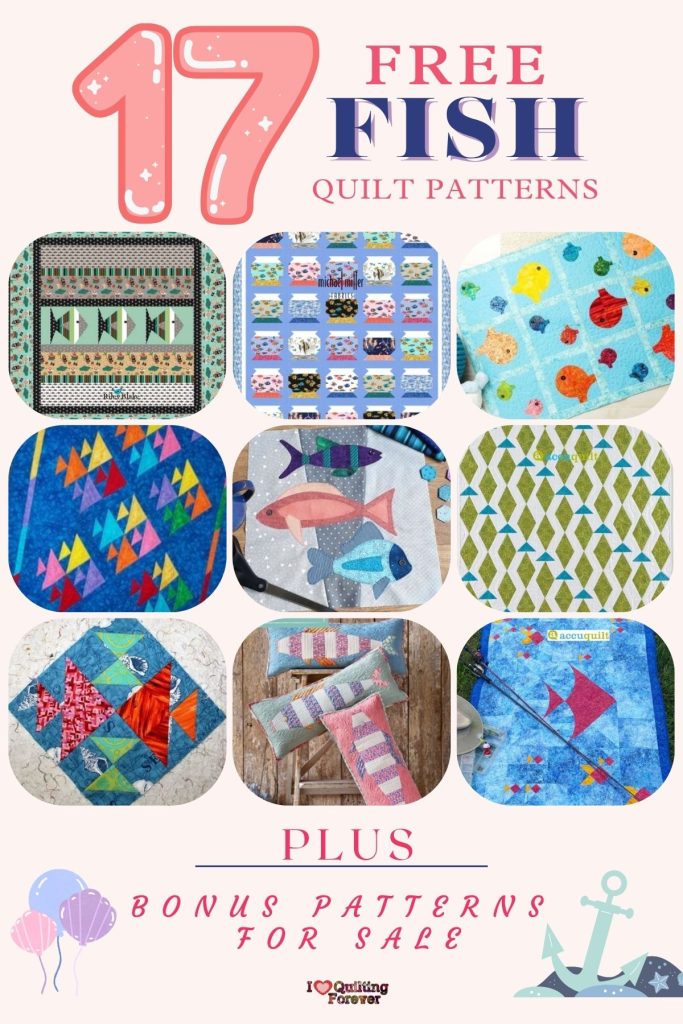 Fish Quilt Patterns Roundup 1 ILQF Pinterest