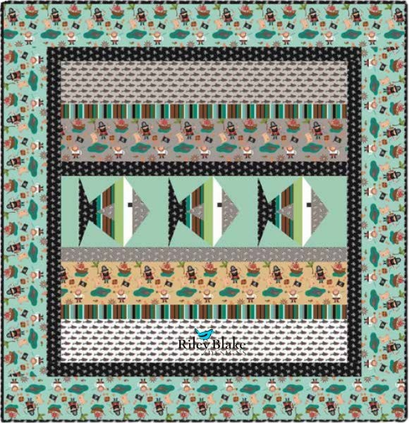 Swimming Sharks - free quilt pattern