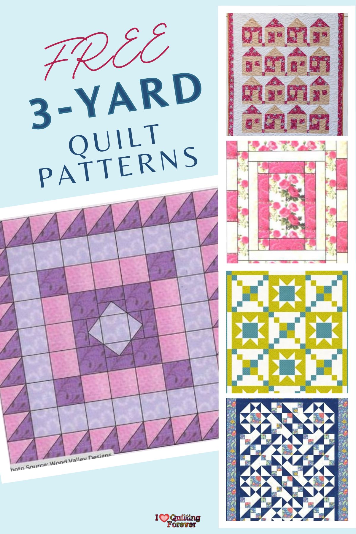 Top 7 Free 3-Yard Quilt Patterns (+5 Bonus Patterns For Sale) - I Love ...