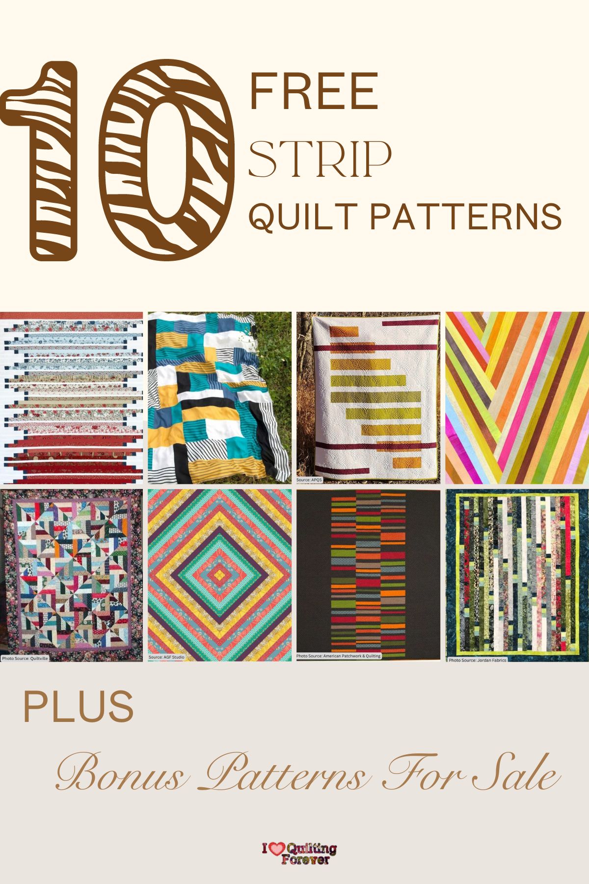 Top 10 Free Strip Quilt Patterns (+10 Bonus Patterns For Sale) - I Love ...