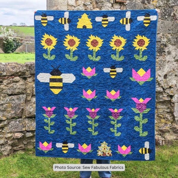 Bees Amongst The Flowers Quilt Pattern- etsy