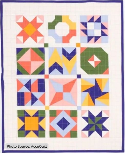 GO! 5″ Qube Sampler Throw Quilt - free quilt pattern