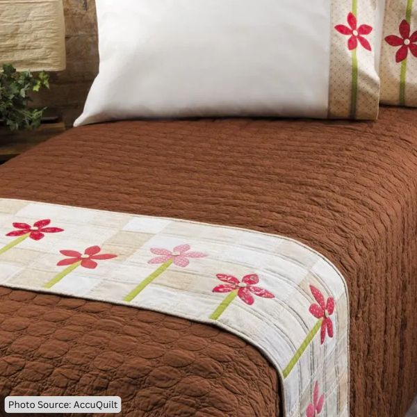 GO! How Does Your Garden Grow Bed Runner & Pillowcase - free quilt pattern