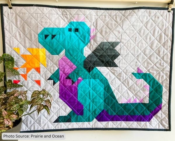 Boris the Dragon Quilt Pattern - etsy