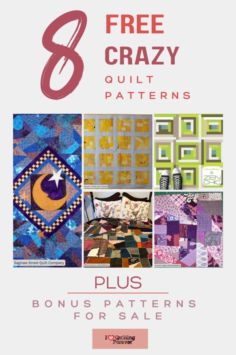 Top 8 Free Crazy Quilt Patterns (+4 Bonus Patterns For Sale) - I Love ...