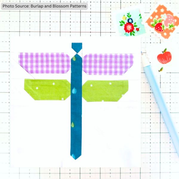 Dragonfly Spring Quilt Block Pattern - etsy