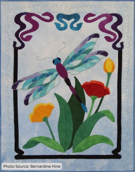 Dragonfly and Floral Quilt Pattern - etsy
