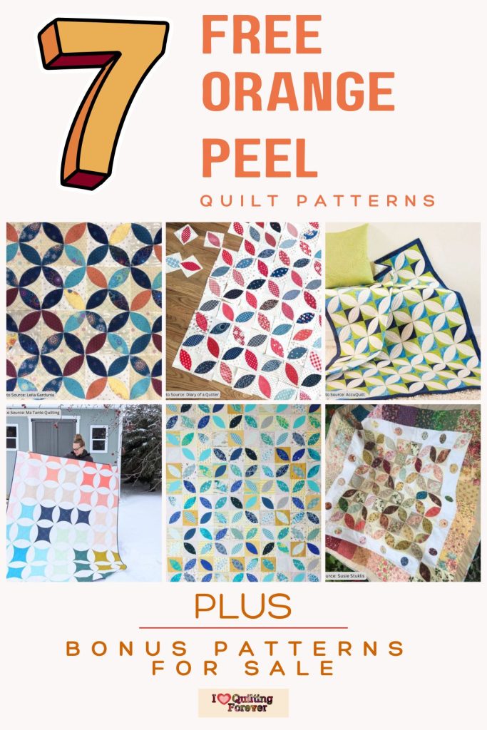 Orange Peel Quilt Patterns roundup ILQF Pinterest