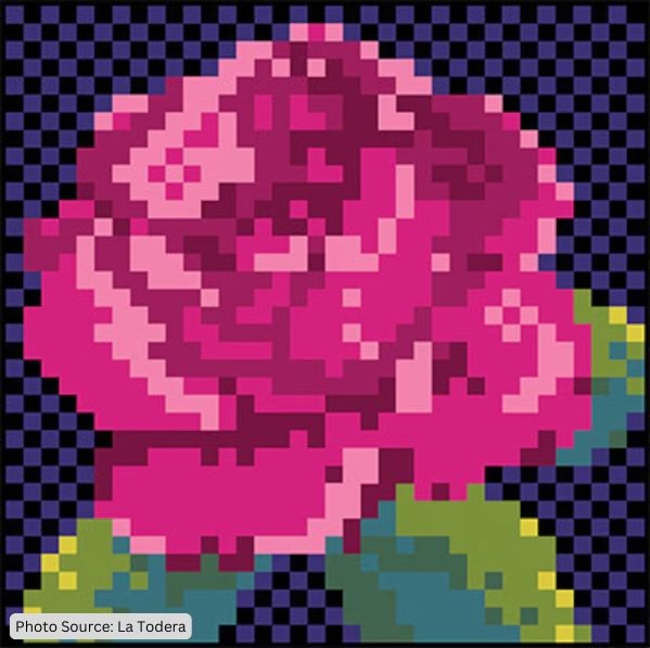 Pixel Rose Quilt Pattern - etsy