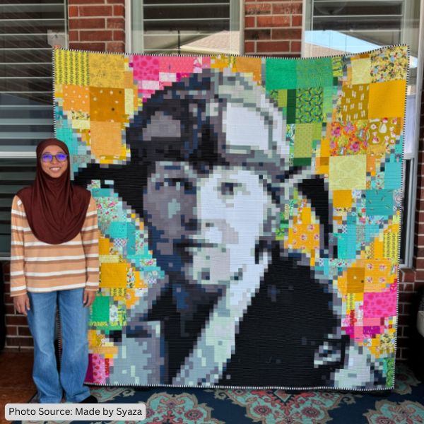 Pixelated Quilt Idea from Made by Syaza