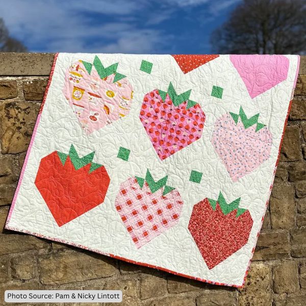 Strawberries & Cream Quilt Pattern - etsy