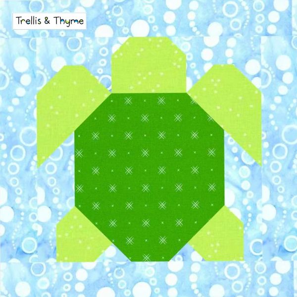 Sweet Sea Turtle Quilt Block Pattern - etsy