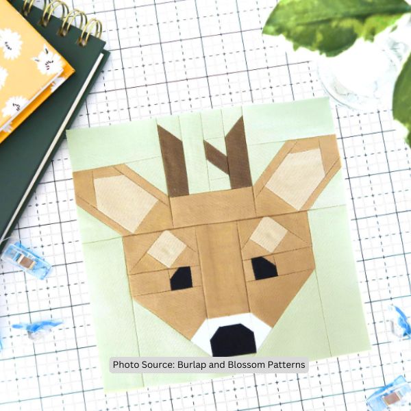 Deer Quilt Idea from Burlap and Blossom Patterns