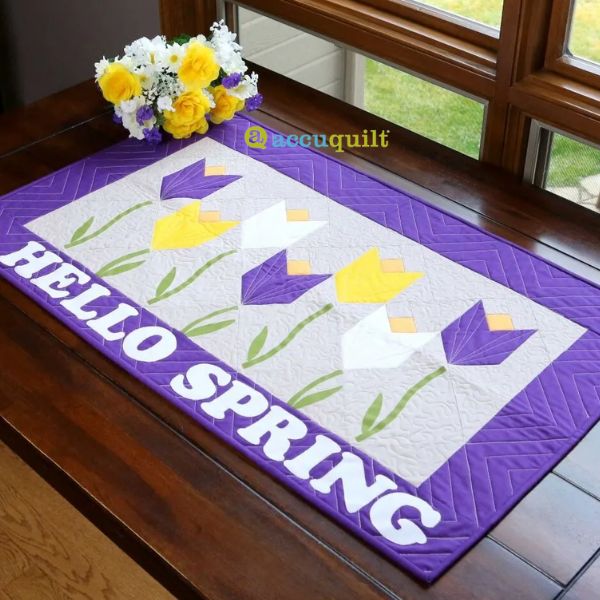 GO! Hello Spring Table Runner - free quilt pattern