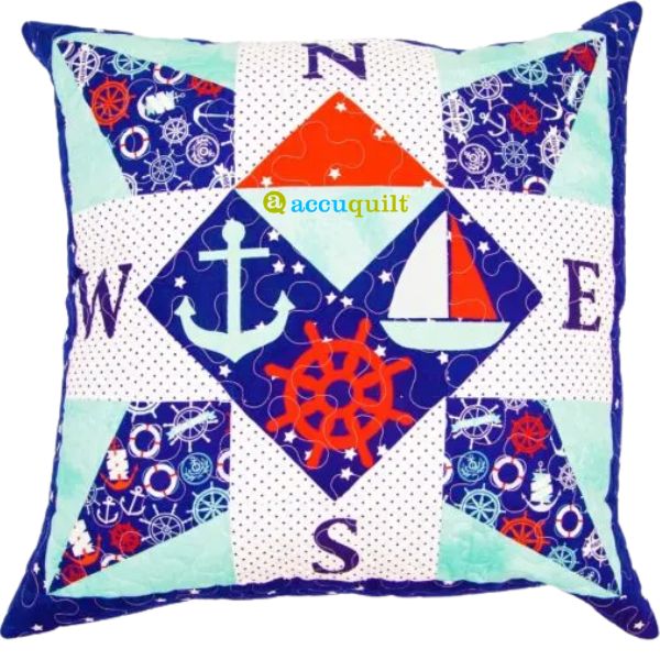 GO! Nautical Compass Pillow - free quilt pattern
