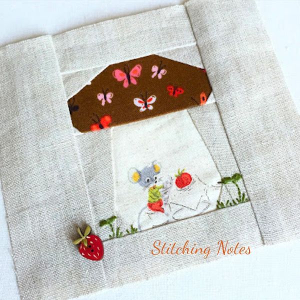 Paper Pieced Mushroom Block - free quilt pattern