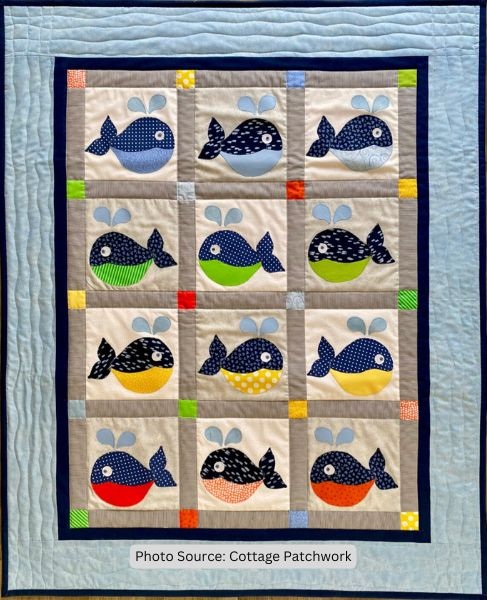 Whale Parade Children's Quilt Pattern - etsy