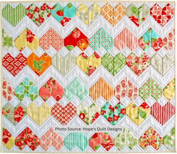 Zigzag Heart Diamond Quilt Pattern - etsy