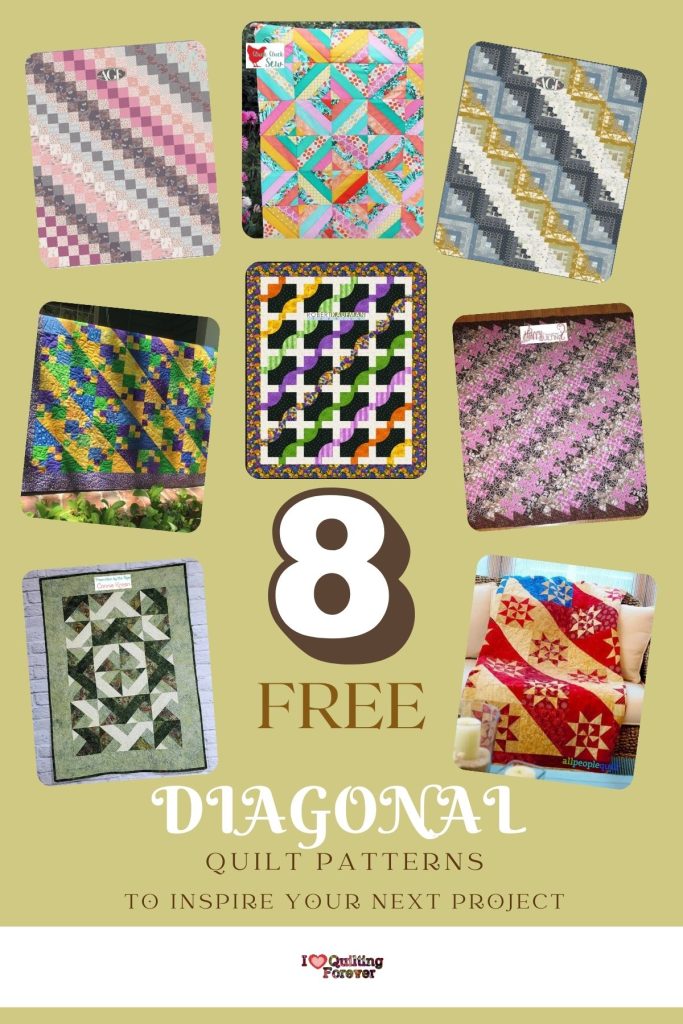 Diagonal Quilt Patterns Roundup 1 ILQF Pinterest