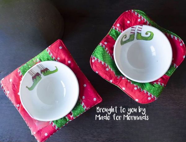 Holiday Bowl Cozy - free quilt pattern