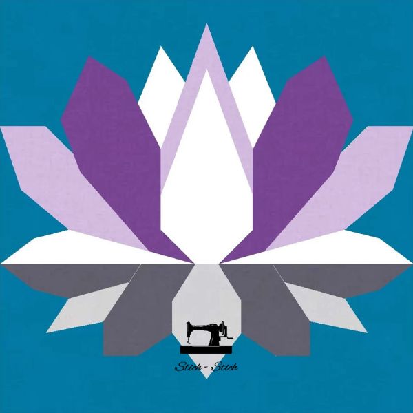 Patchwork Lotus Quilt Block Pattern - etsy