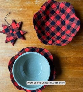 Now Designs Quilted Bowl Cozy, Black Buffalo Check W9 X L9 Soup Bowl Cozy