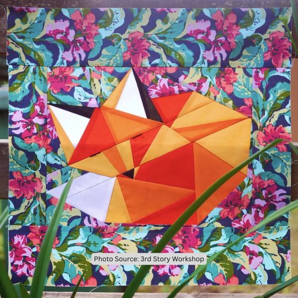 Sleeping Fox Quilt Block Pattern -etsy