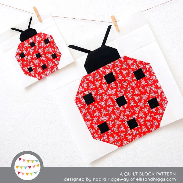 Spring Ladybug Quilt Block Pattern - etsy