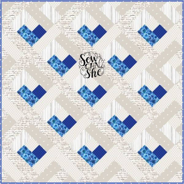 Baby Heart Log Cabin - free quilt pattern