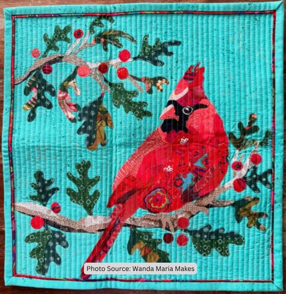 Cardinal Quilt Idea from Wanda Maria Makes