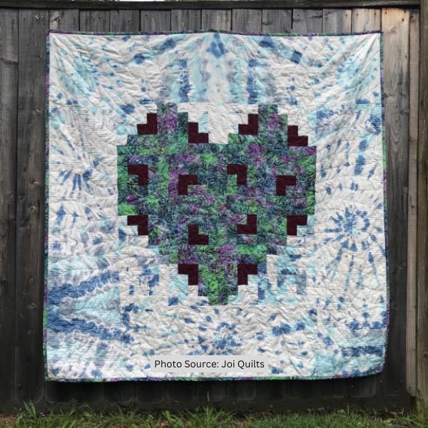 Log Cabin Heart Quilt Idea from Joi Quilts