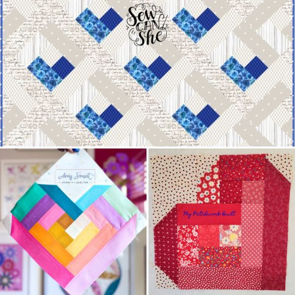 Log Cabin Heart Quilt Patterns Roundup Featured Cover