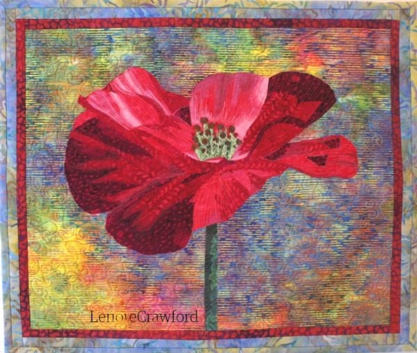 One Poppy Art Quilt Pattern - etsy