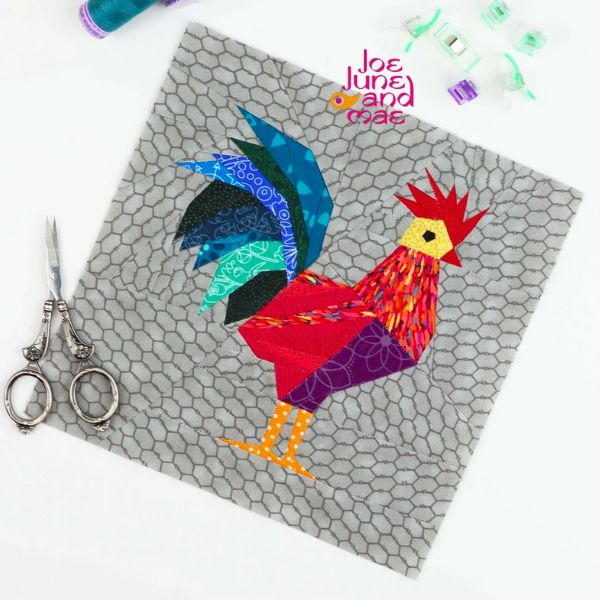Rooster FPP Quilt Block Pattern - etsy