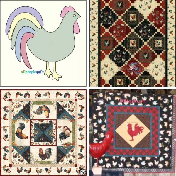 Rooster Quilt Patterns Roundup Featured Cover