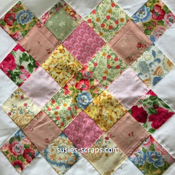 Scrap Great Granny Square Block - free quilt pattern