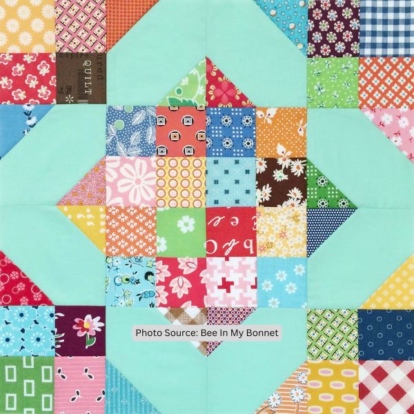 Scrappy Cross Roads Block - free quilt pattern
