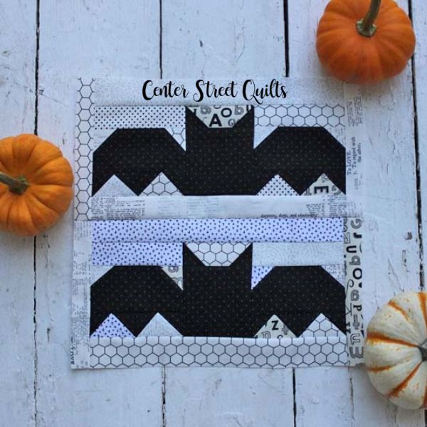 Halloween Bat Quilt Block Pattern - free quilt pattern