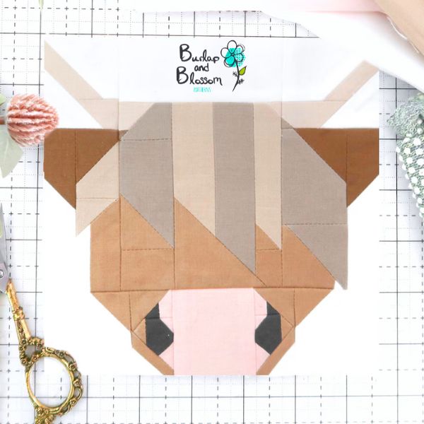 Highland Cow Quilt Block Pattern - etsy