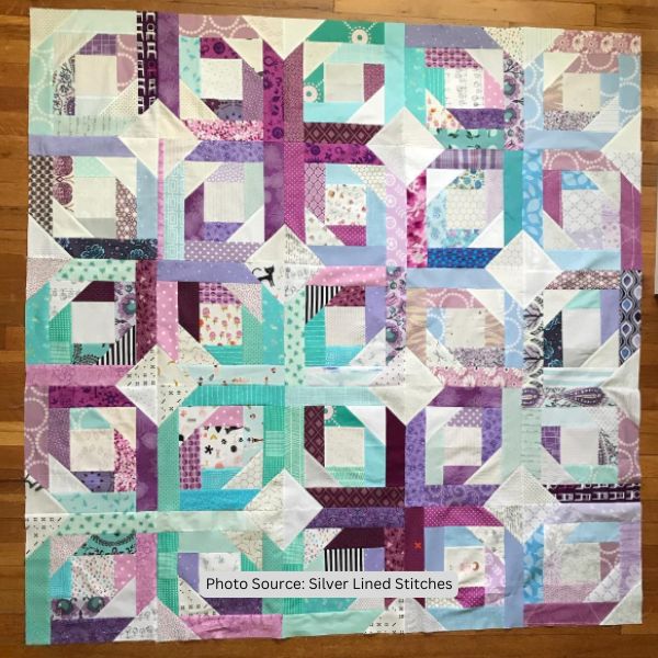 Pineapple Blossom Quilt Idea from Silver Lined Stitches