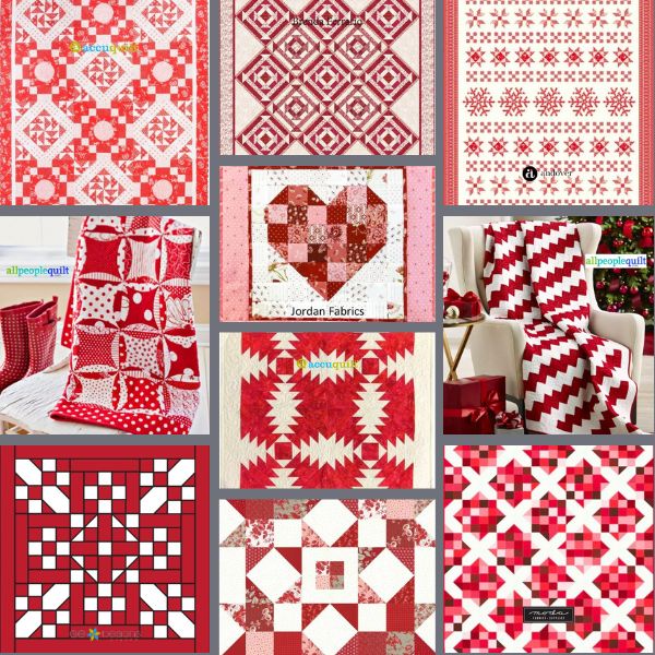 Red and White Quilt Patterns Roundup Featured Cover