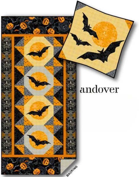 Scary Moon Banner and Pillow - free quilt pattern