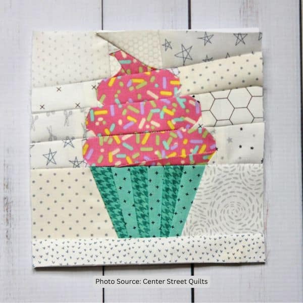 Sweet Cupcake Quilt Block Pattern -etsy