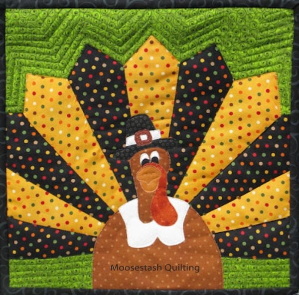Cotted Turkey Trivet Tuxedo Block - free quilt pattern