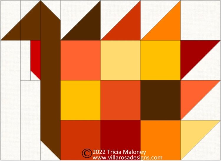 Talking Turkey Block - free quilt pattern