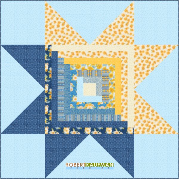 Giant Log Cabin Star - free quilt patter
