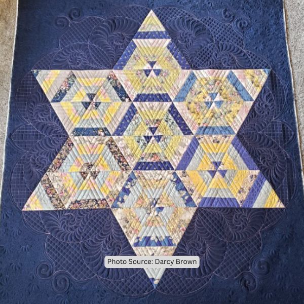 Hexagon Star Quilt Idea from Darcy Brown